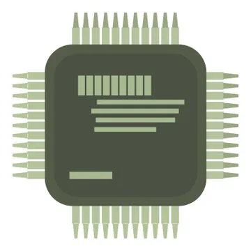 Microprocessor icon, cartoon style Stock Illustration