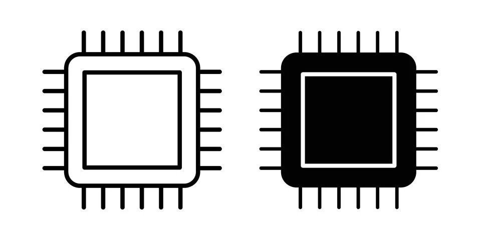 Microprocessor icon Illustration set. Vector Eps10 for apps 库存插图