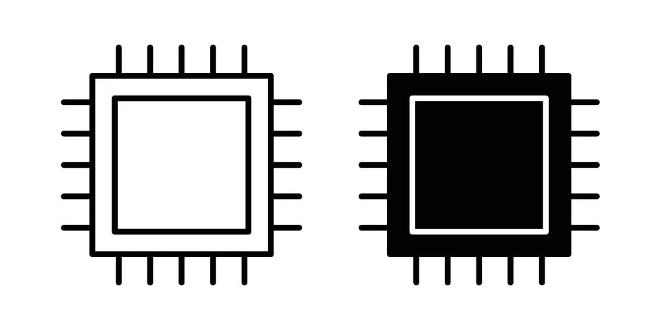 Microprocessor icon vector editable eps10 Stockillustratie