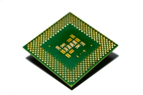 Microprocessor isolated on white background Stock Photos