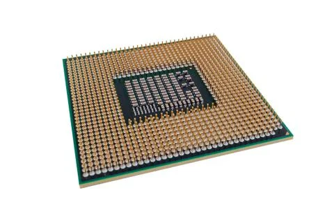 Microprocessor for modern computers and laptops, isolated on white background Stock Photos