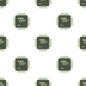 Microprocessor pattern seamless vector Stockillustratie