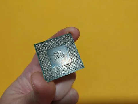 Microprocessor of a personal computer from a laptop 스톡 사진