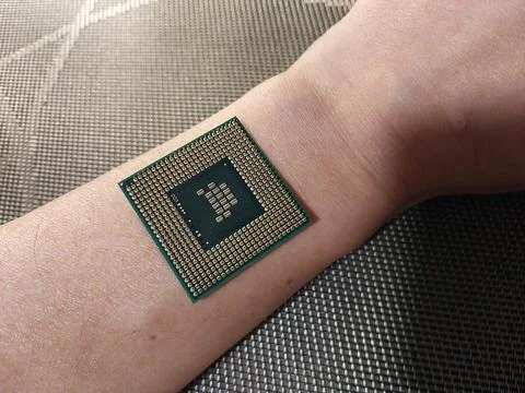 Microprocessor of a personal computer from a laptop Stock Photos