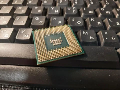 Microprocessor of a personal computer from a laptop 写真素材