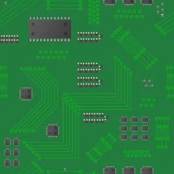 Microprocessor seamless pattern . Stock Illustration