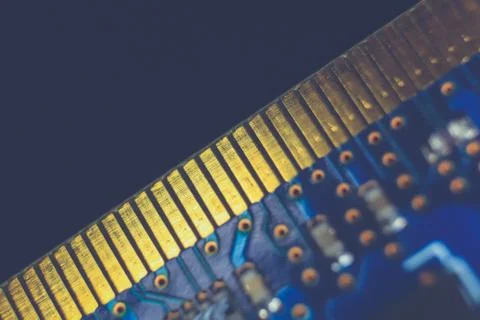 Microprocessor System Manufacture Macro Closeup Surface. 写真素材