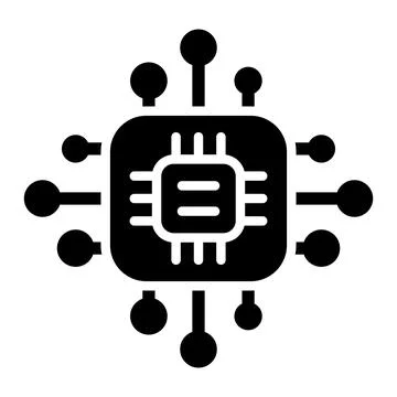 Microprocessor Vector Icon Design Illustration Stock Illustration