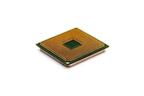 Microprocessor on white background. Stock Photos