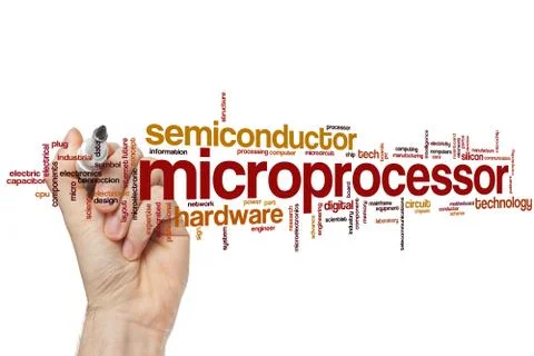 Microprocessor word cloud 스톡 사진