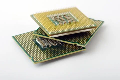 Microprocessors isolated on white background Stock Photos