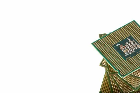 Microprocessors stacked one on the other Stock Photos