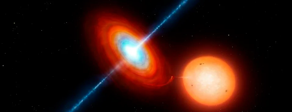 Microquasar X-ray binary system Stock Illustration
