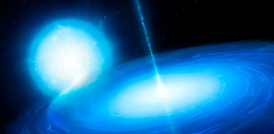 Microquasar X-ray binary system Stock Illustration