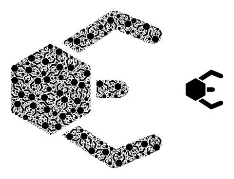 Microrobot Recursion Mosaic of Microrobot Icons イラスト素材