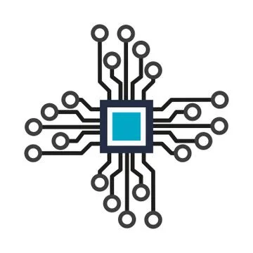 Microschip technology symbol isolated Stock Illustration