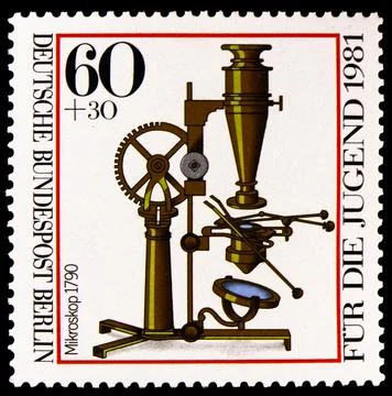 Microscope (1790), Youth: Optical Instruments serie, circa 1981 Stock Photos