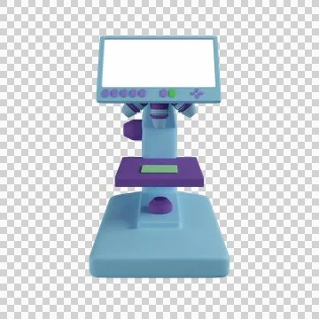 Microscope. 3d icon isolated on white. 3d rendering 스톡 일러스트