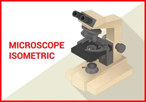 Microscope 3d isometric vector flat Microscope isometric flat vector 3d ob... Foto stock