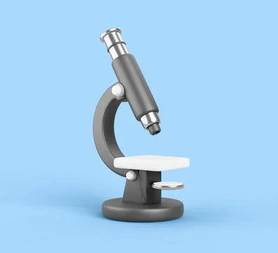 Microscope 3d render icon. Realistic equipment for science or medical laboratory Illustrazione stock