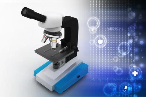 Microscope on abstract background Stock Illustration