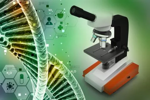 Microscope on abstract background Stock Illustration