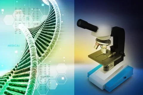 Microscope on abstract background Stock Illustration