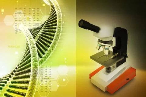 Microscope on abstract background Stockillustratie