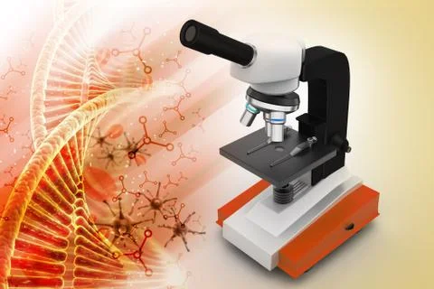 Microscope on abstract background 库存插图