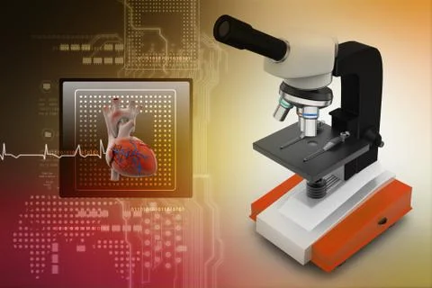Microscope on abstract background Stock Illustration