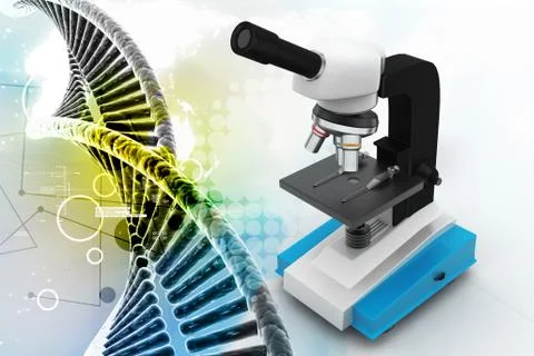 Microscope on abstract background Stock Illustration