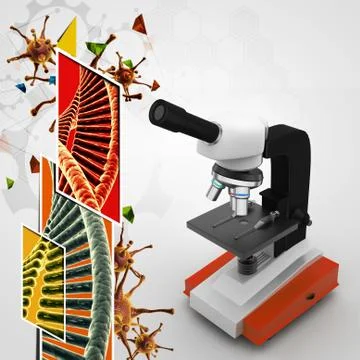 Microscope on abstract background Illustrazione stock