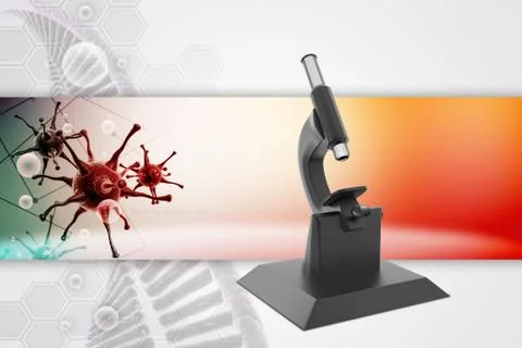 Microscope on abstract background Stock Illustration
