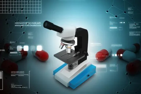Microscope on abstract background Stock Illustration