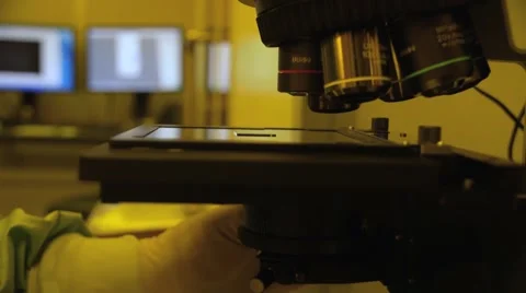 Microscope adjustment Stock Footage 61003300