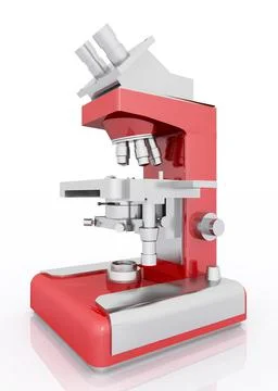 Microscope against a white background Stock Illustration
