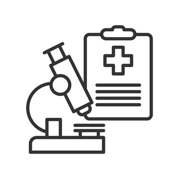 Microscope analysis icon in line design. microscope analysis, lab research Stock-Illustration
