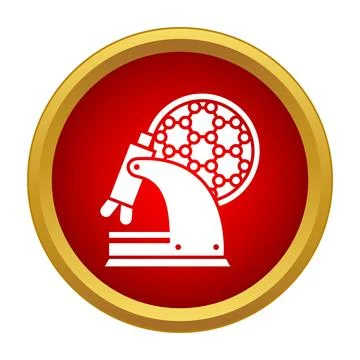 Microscope analyzing atomic structure icon for science research Illustrazione stock