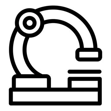 Microscope analyzing sample in laboratory research experiment icon Stockillustratie