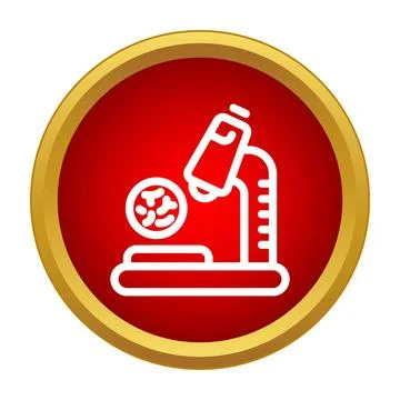 Microscope analyzing virus cells in scientific research laboratory Stock Illustration