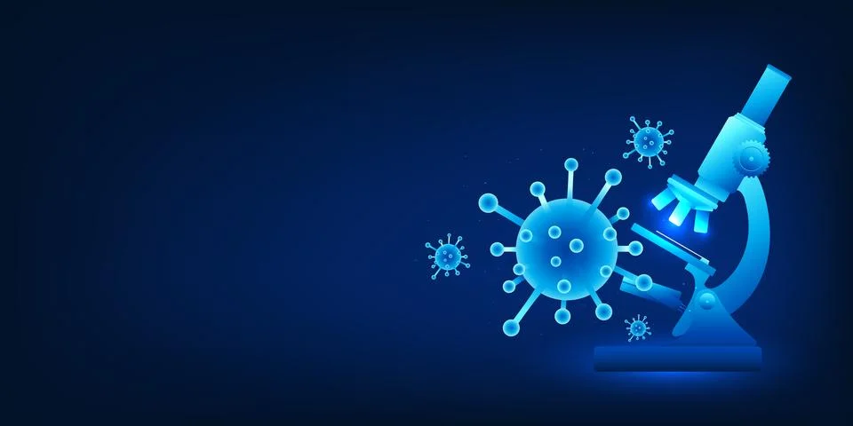 Microscope analyzing viruses in a laboratory to develop antiviral drugs for.. 스톡 일러스트
