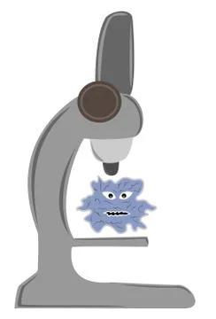 Microscope and bacteria Stock Illustration
