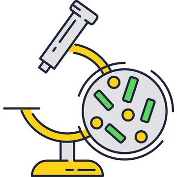 Microscope and bacteria virus cell vector icon Stock Illustration