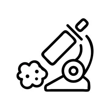 Microscope and cancer icon vector. Isolated contour symbol illustration Illustrazione stock