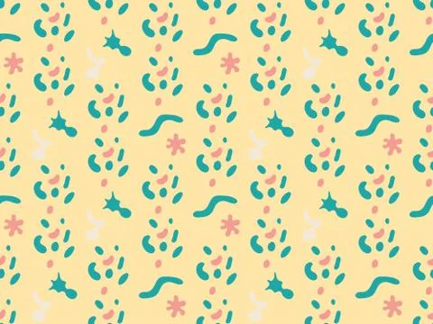 Microscope and  magnifier on a seamless spring pattern. 库存插图