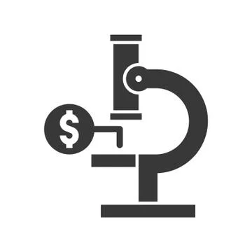 Microscope and money, economic analysis vector icon Stockillustratie