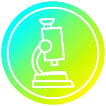 Microscope and slide circular in cold gradient spectrum Stock Illustration