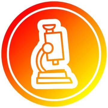 Microscope and slide circular in hot gradient spectrum Stock Illustration
