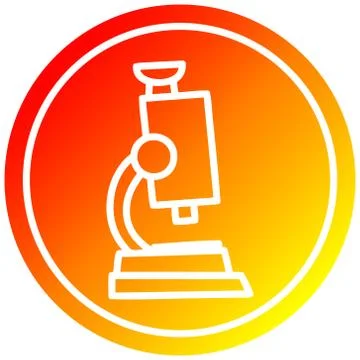 Microscope and slide circular in hot gradient spectrum Stock Illustration