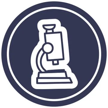Microscope and slide circular icon Stock Illustration
